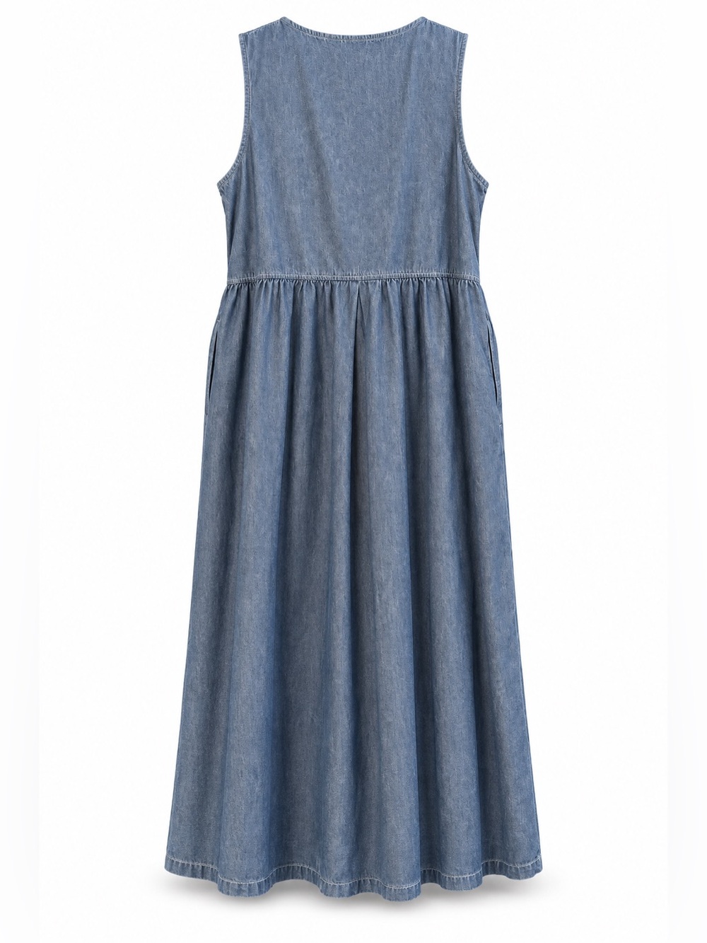Vintage Cabin Creek Chambray Button Front Maxi Dress 2X 100% Cotton - Picture 4 of 5